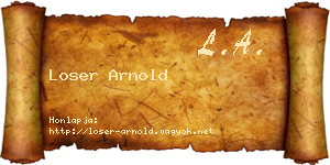 Loser Arnold névjegykártya